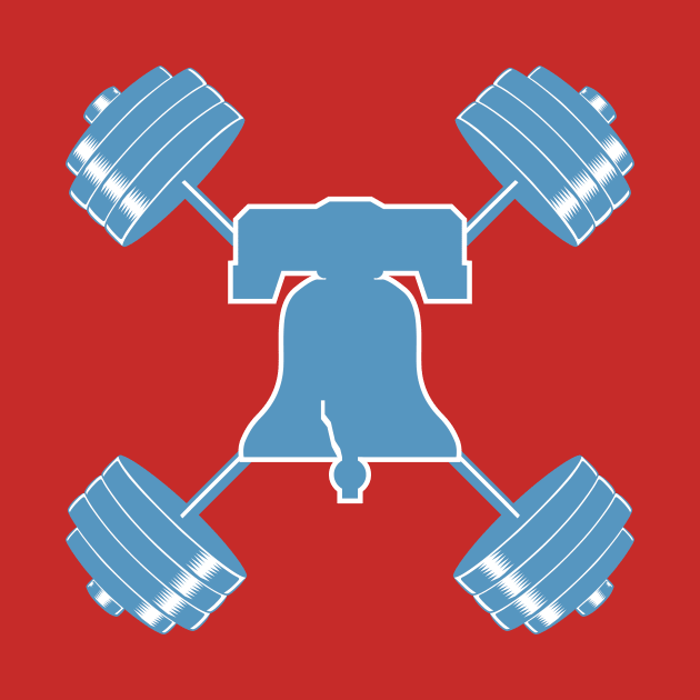 Phillies Phightins Barbell Powder Blue Gym by ShirtsVsSkins