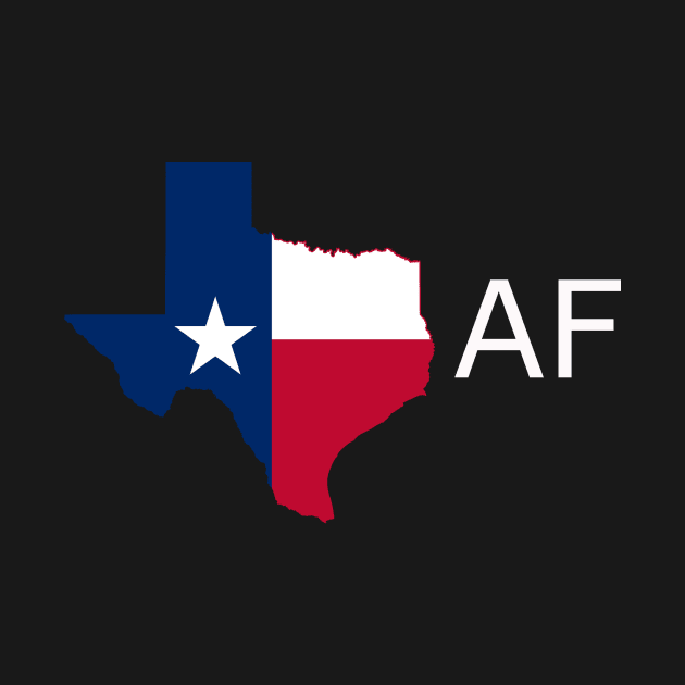 Texas Flag State Outline AF (white) by Big Term Designs