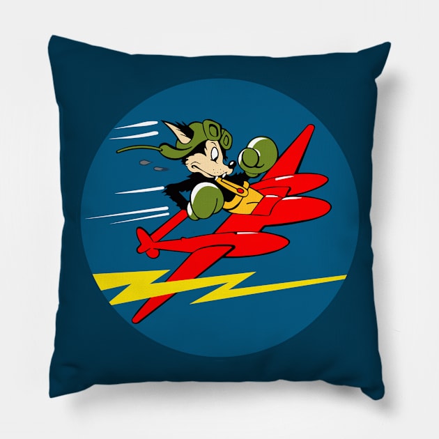 428th P-38 Fighter Squadron WWII Insignia Pillow by Mandra