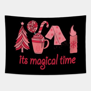 Tis the Season New Year Vibes Tree coffee Love Cute Holiday Tapestry