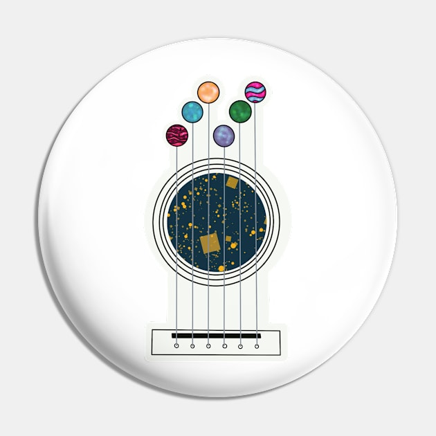 Planets on Guitar String Pin by maddie55meadows