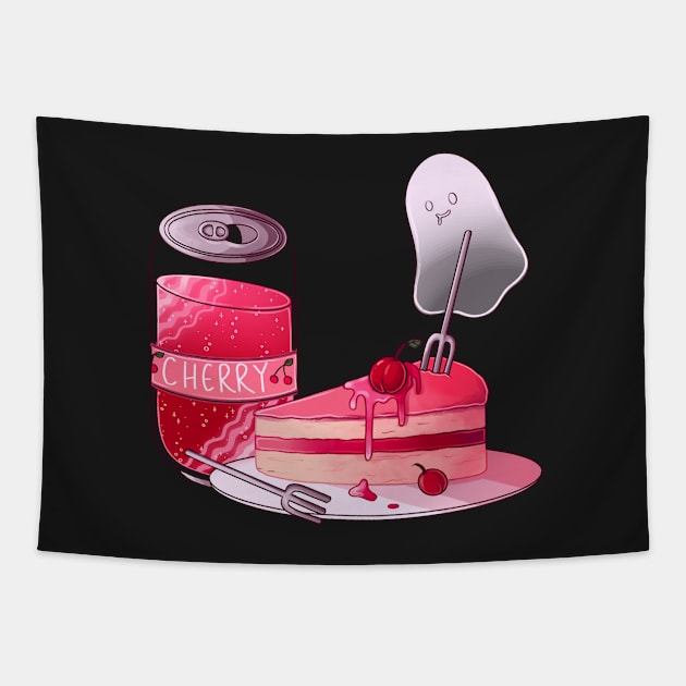 Spooky Cherry Snacks Tapestry by MidnightTeashop