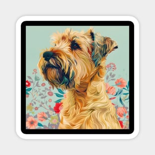 Retro Soft-coated Wheaten Terrier: Pastel Pup Revival Magnet