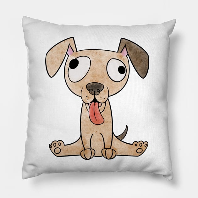 Funny Dog Pillow by trippyart