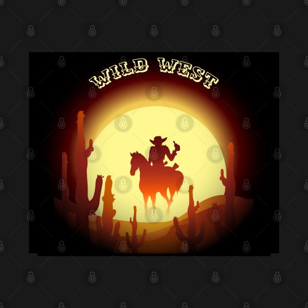 Wild West theme with desert rider by devaleta