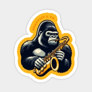 Gorilla playing saxophone Magnet