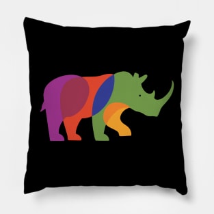 CVHS Multicolor rhino on back, CVHS logo on front Pillow