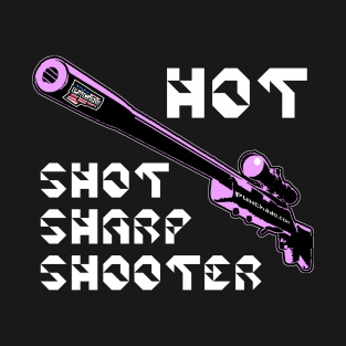 Hot Shot Sharp Shooter, v. Code Pink Wht Text T-Shirt