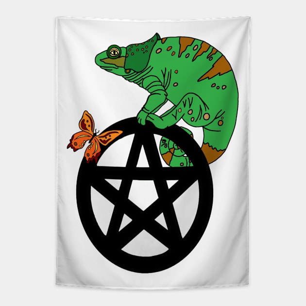 Chameleon Pentacle Tapestry by imphavok