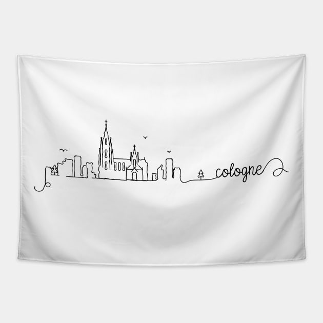 Cologne City Signature Tapestry by kursatunsal