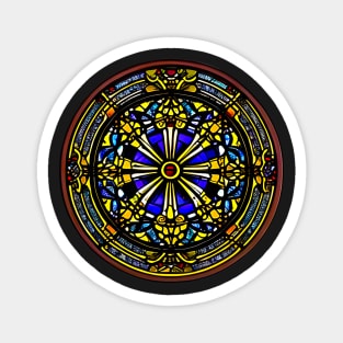 Gold and blue  stained glass pattern sticker Magnet