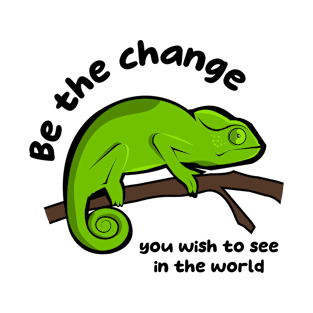 Funny chameleon Sticker Design T-Shirt