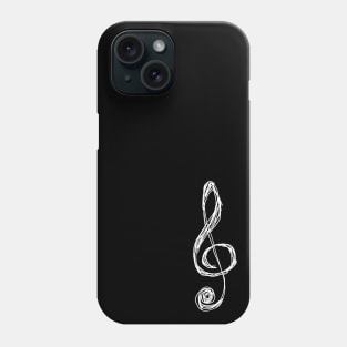 White Treble Clef scribbled Phone Case