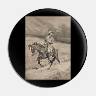 Cowboy On A Horse - Vintage Western American Art Pin