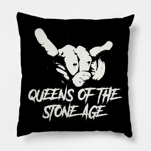 qotsa horn sign Pillow by sumurbatu