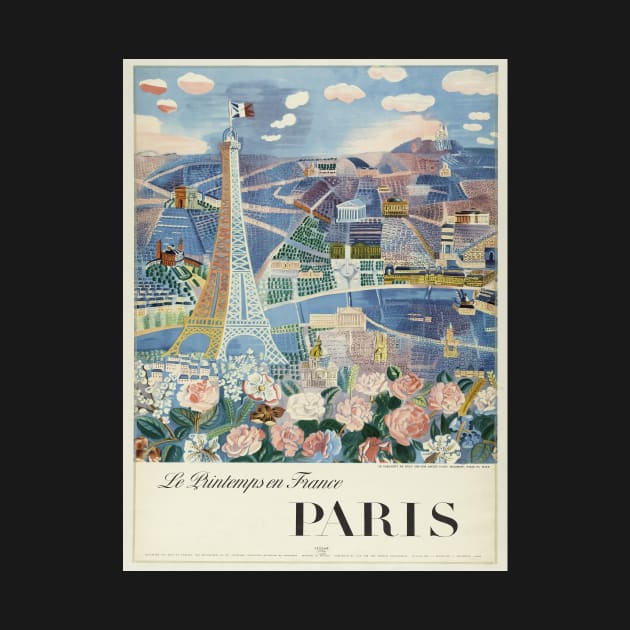 Le Printemps en France Paris Vintage Travel Poster by J0k3rx3