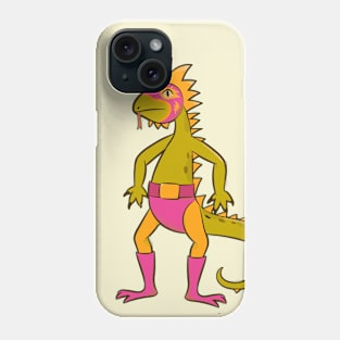 Fun & Colorful Iguana Luchador Wrestler Sketch Drawing Phone Case