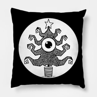 Big Eyed Christmas Tree Monster Pillow