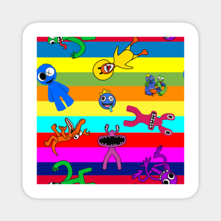 super colorful rainbow friends Magnet