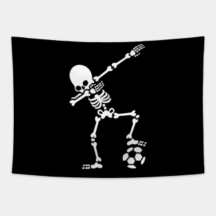 Dabbing Soccer Skeleton Tapestry