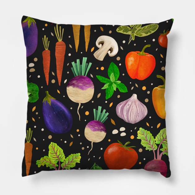 Healthy Pattern Pillow by Salty Siren Studios