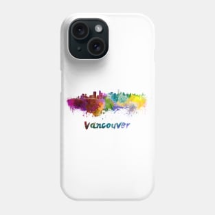 Vancouver skyline in watercolor Phone Case