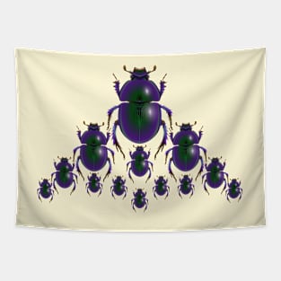 Scarab Beetles marching in formation Tapestry