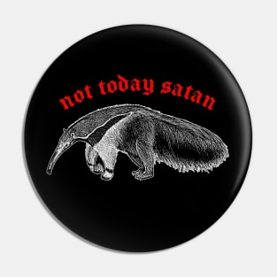 Not Today Satan ∆ Nihilist Anteater Design Pin