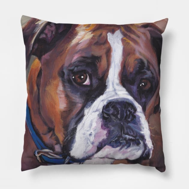 Boxer Fine Art Painting Pillow by LASHEPARD