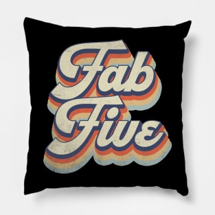 Retro Pattern Five 70s 80s 90s Birthday Classic Style Pillow