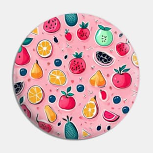 Cute fruits pattern pink design gift ideas Pin