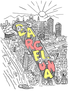 Barcelona Skateboard Magnet