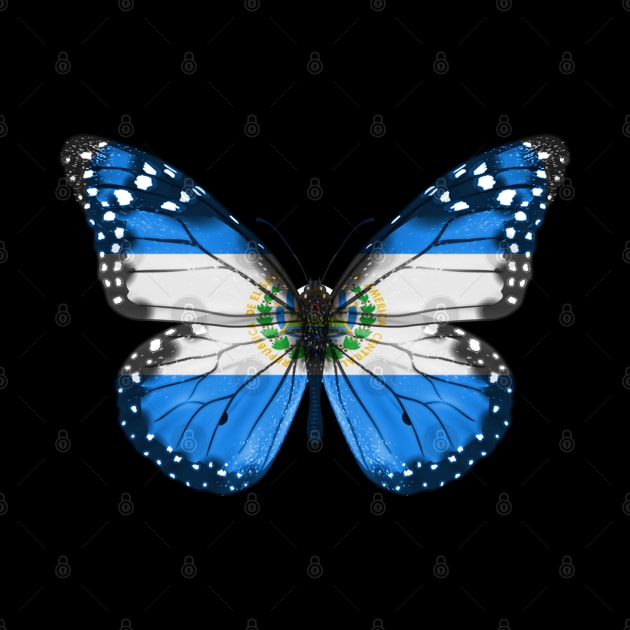 Salvadoran Flag  Butterfly - Gift for Salvadoran From El Salvador by Country Flags