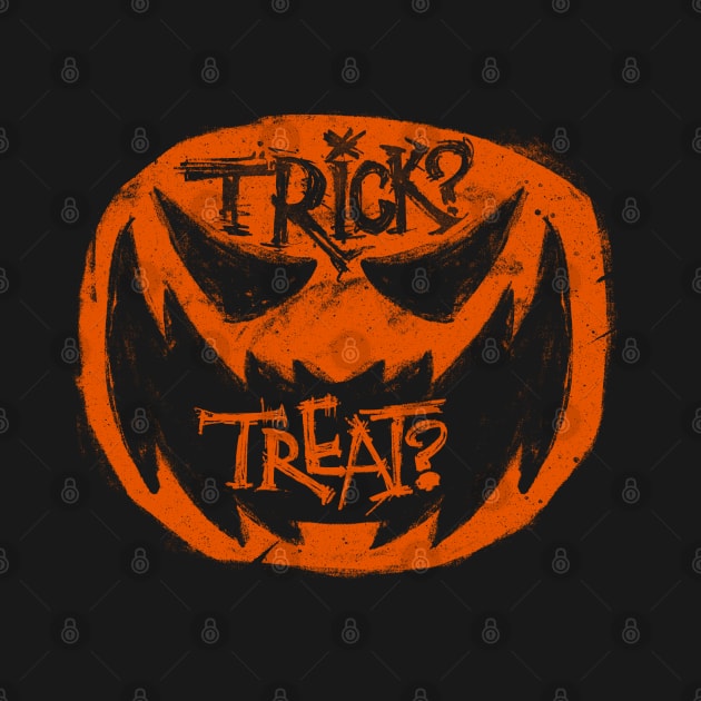 Trick? Treat? Halloween pumpkin by Brushtype