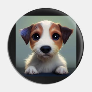 Cute Jack Russell Terrier Puppy Art Pin