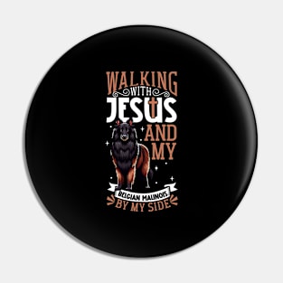 Jesus and dog - Belgian Sheepdog Pin