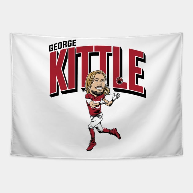 George Kittle Caricature Tapestry by Chunta_Design