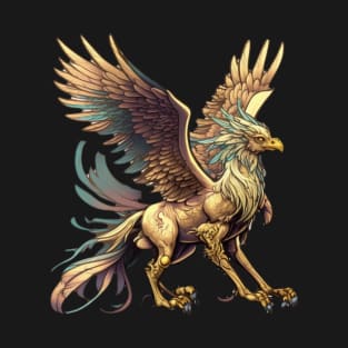 Whimsical Fantasy Cartoon Griffin Design T-Shirt