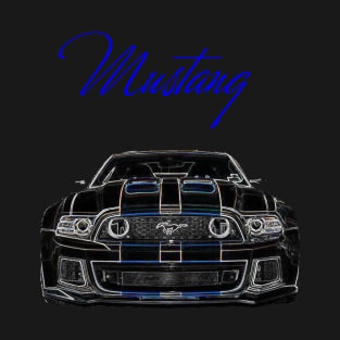 Mustang GT 2017 Car Front & Rear End On T Shirts Only T-Shirt