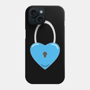 A blue love padlock for couple Phone Case