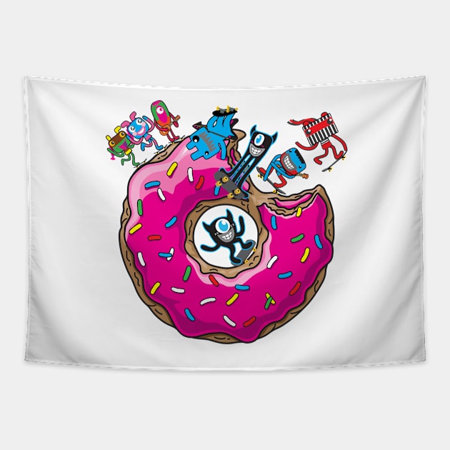 Skate Donut Tapestry by Plushism