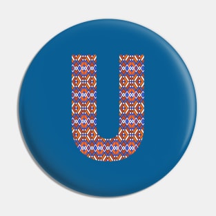 Monogram Letter U- geometric pattern Pin