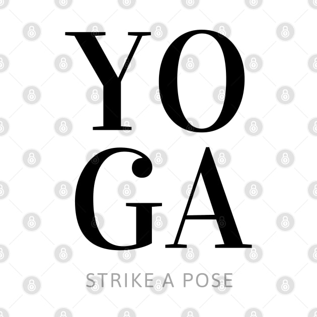 Yoga - Black Text by Rebekah Thompson