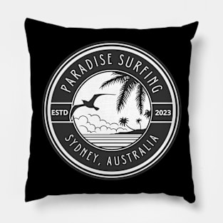 Black and White Surfing T-shirt Pillow