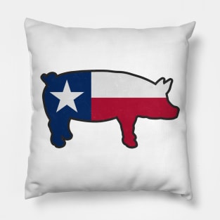 Texas BBQ Pig TX Pride Pillow