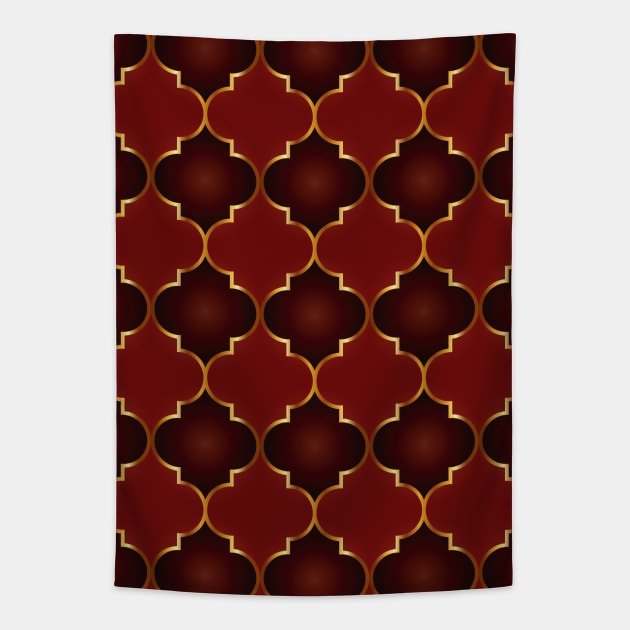 Orange Islamic Geometric - Orange Islamic Pattern - Orange Islamic Pattern Geometric Tapestry by Tilila