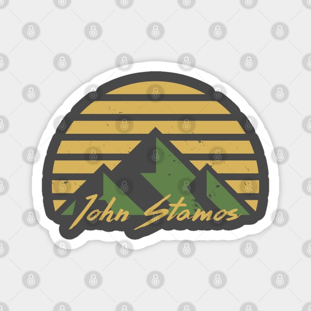 John Stamos - Retro Mountain Sunset Magnet by DankyDevito