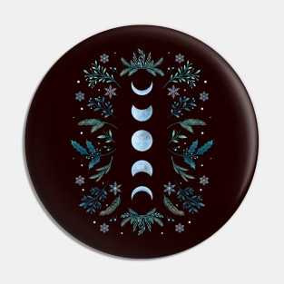 Moonlight Garden - Teal Snow Pin