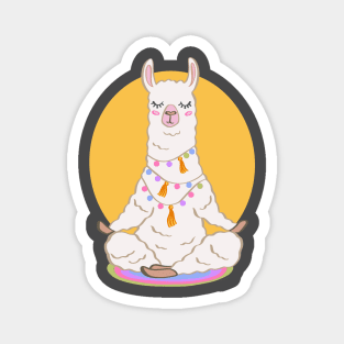 Llama Zen Vibes Llamastay Namaste Yoga Pose Magnet