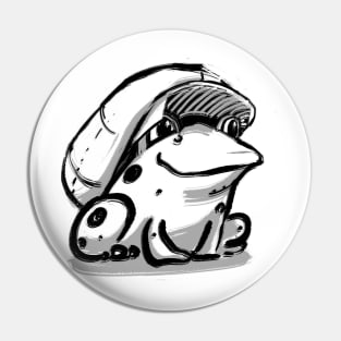 Frog in a cabby hat Pin